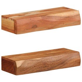 Estantes de pared 2 unidades 40x17x8 cm madera maciza acacia en Estanterías | Comprar online en Foru.es