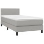 Cama box spring colchón y luces LED tela gris claro 90x190 cm de vidaXL, Camas y somieres - Ref: Foro24-3133037, Precio: 296,...