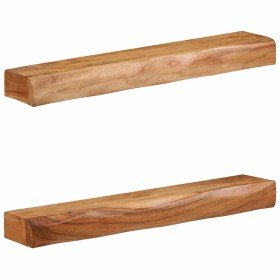 Estantes de pared 2 unidades 80x17x8 cm madera maciza acacia en Estanterías | Comprar online en Foru.es