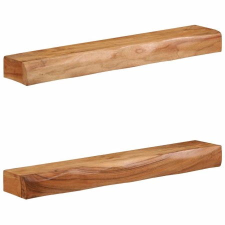 Estantes de pared 2 unidades 80x17x8 cm madera maciza acacia en Estanterías | Comprar online en Foru.es