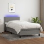 Cama box spring colchón y luces LED tela gris oscuro 80x200 cm de vidaXL, Camas y somieres - Ref: Foro24-3133030, Precio: 280...