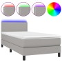 Cama box spring colchón y luces LED tela gris claro 80x200 cm de vidaXL, Camas y somieres - Ref: Foro24-3133029, Precio: 276,...