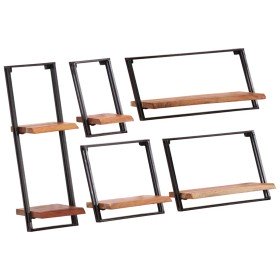 Estantes de pared 5 unidades madera maciza acacia en Estanterías | Comprar online en Foru.es