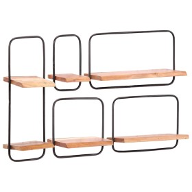 Estantes de pared 5 unidades madera maciza acacia en Estanterías | Comprar online en Foru.es