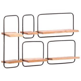 Estantes de pared 5 unidades madera maciza acacia en Estanterías | Comprar online en Foru.es