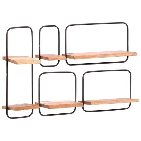 Estantes de pared 5 unidades madera maciza acacia en Estanterías | Comprar online en Foru.es