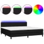 Cama box spring con colchón LED tela negro 200x200 cm de vidaXL, Camas y somieres - Ref: Foro24-3133023, Precio: 596,22 €, De...