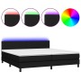 Cama box spring con colchón LED tela negro 200x200 cm de vidaXL, Camas y somieres - Ref: Foro24-3133023, Precio: 573,84 €, De...