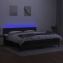 Cama box spring con colchón LED tela negro 200x200 cm de vidaXL, Camas y somieres - Ref: Foro24-3133023, Precio: 573,84 €, De...