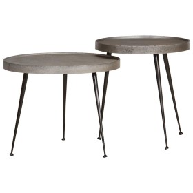 Mesa de centro 2 uds madera contrachapada plateada en Mesas de centro | Comprar online en Foru.es