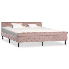 Estructura de cama de terciopelo rosa 180x200 cm de vidaXL, Camas y somieres - Ref: Foro24-288569, Precio: 363,58 €, Descuent...