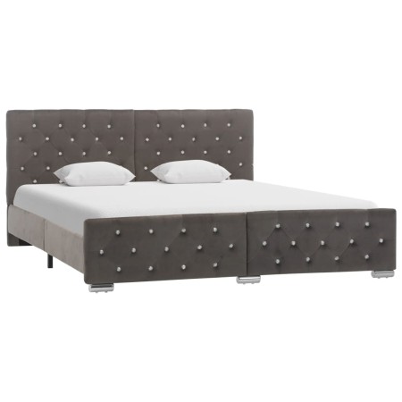 Estructura de cama de terciopelo gris 160x200 cm de vidaXL, Camas y somieres - Ref: Foro24-286833, Precio: 379,60 €, Descuent...