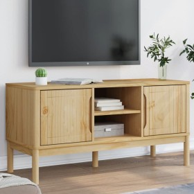 Mueble de TV FLORO madera maciza pino marrón cera 114x43x55 cm en Muebles TV | Comprar online en Foru.es