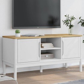 Mueble de TV FLORO madera maciza de pino blanco 114x43x55 cm en Muebles TV | Comprar online en Foru.es