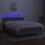 Cama box spring colchón y luces LED tela gris taupe 140x200 cm de vidaXL, Camas y somieres - Ref: Foro24-3133081, Precio: 442...