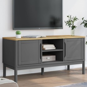 Mueble de TV FLORO madera maciza de pino gris 114x43x55 cm en Muebles TV | Comprar online en Foru.es