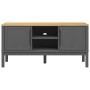 Mueble de TV FLORO madera maciza de pino gris 114x43x55 cm en Muebles TV | Comprar online en Foru.es