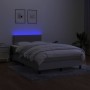 Cama box spring con colchón tela y LED gris claro 120x200 cm de vidaXL, Camas y somieres - Ref: Foro24-3133061, Precio: 365,3...