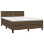Cama box spring colchón luces LED tela marrón oscuro 140x200cm de vidaXL, Camas y somieres - Ref: Foro24-3133080, Precio: 425...