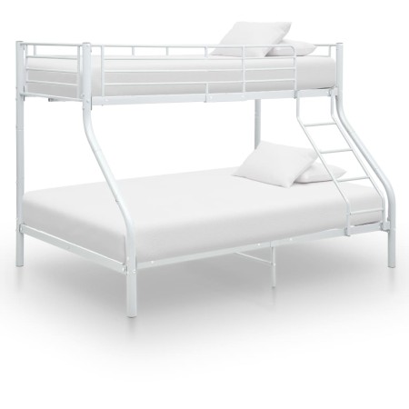 Estructura de litera de metal blanco 140x200 cm/90x200 cm de vidaXL, Camas y somieres - Ref: Foro24-287903, Precio: 294,51 €,...