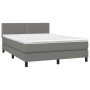 Cama box spring colchón y luces LED tela gris oscuro 140x200 cm de vidaXL, Camas y somieres - Ref: Foro24-3133078, Precio: 43...