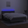 Cama box spring colchón y luces LED tela gris oscuro 140x200 cm de vidaXL, Camas y somieres - Ref: Foro24-3133078, Precio: 43...