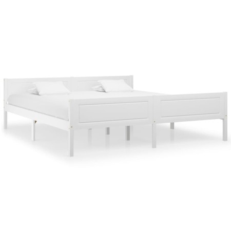 Estructura de cama de madera maciza de pino blanco 180x200 cm de vidaXL, Camas y somieres - Ref: Foro24-322108, Precio: 168,7...
