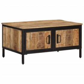 Mesa de centro de madera maciza de mango rugosa 80x50x40 cm en Mesas de centro | Comprar online en Foru.es