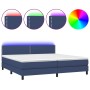 Cama box spring colchón y luces LED tela azul 200x200 cm de vidaXL, Camas y somieres - Ref: Foro24-3133107, Precio: 582,75 €,...