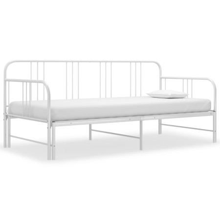 Estructura de sofá cama extraíble de metal blanco 90x200 cm de vidaXL, Camas y somieres - Ref: Foro24-324753, Precio: 149,45 ...