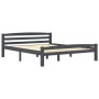 Estructura de cama madera maciza pino gris oscuro 160x200 cm de vidaXL, Camas y somieres - Ref: Foro24-322093, Precio: 175,26...