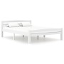 Estructura de cama de madera maciza de pino blanca 140x200 cm de vidaXL, Camas y somieres - Ref: Foro24-322071, Precio: 136,9...