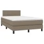 Box spring bed with mattress and LED taupe gray fabric 120x200 cm by vidaXL, Beds and slatted bases - Ref: Foro24-3133145, Pr...