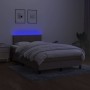 Cama box spring con colchón y LED tela gris taupe 120x200 cm de vidaXL, Camas y somieres - Ref: Foro24-3133145, Precio: 350,8...