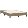 Box spring bed with mattress and LED taupe gray fabric 120x200 cm by vidaXL, Beds and slatted bases - Ref: Foro24-3133145, Pr...