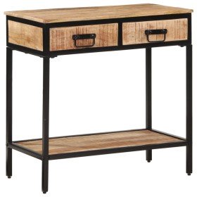 Mesa consola madera maciza de mango rugosa 70x35x70 cm en Mesas auxiliares | Comprar online en Foru.es