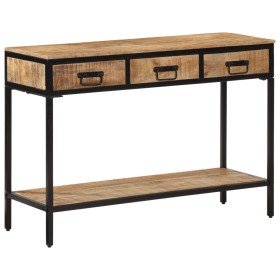 Mesa consola madera maciza de mango rugosa 100x35x70 cm en Mesas auxiliares | Comprar online en Foru.es