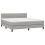 Cama box spring colchón y luces LED tela gris claro 160x200 cm de vidaXL, Camas y somieres - Ref: Foro24-3133165, Precio: 506...