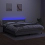 Cama box spring colchón y luces LED tela gris claro 160x200 cm de vidaXL, Camas y somieres - Ref: Foro24-3133165, Precio: 506...