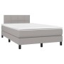 Cama box spring con colchón tela y LED gris claro 120x200 cm de vidaXL, Camas y somieres - Ref: Foro24-3133141, Precio: 370,8...