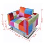 Sillón con diseño de cubo de retales de tejido con patas cromadas de vidaXL, Sillones - Ref: Foro24-240895, Precio: 263,77 €,...