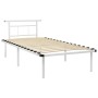Estructura de cama de metal blanco 100x200 cm de vidaXL, Camas y somieres - Ref: Foro24-324824, Precio: 68,47 €, Descuento: %