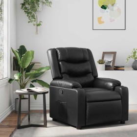 Sillón reclinable de cuero sintético negro en Sillones | Comprar online en Foru.es