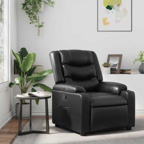 Sillón reclinable de cuero sintético negro en Sillones | Comprar online en Foru.es