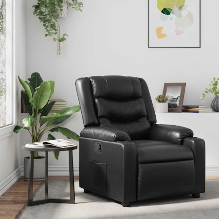 Sillón reclinable de cuero sintético negro en Sillones | Comprar online en Foru.es