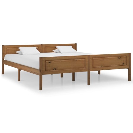 Estructura de cama madera maciza pino marrón miel 180x200 cm de vidaXL, Camas y somieres - Ref: Foro24-322115, Precio: 158,70...
