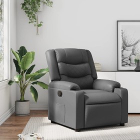 Sillón reclinable de cuero sintético gris en Sillones | Comprar online en Foru.es