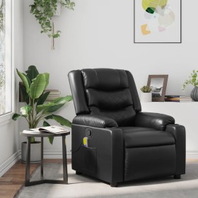 Sillón de masaje reclinable cuero sintético negro en Sillones | Comprar online en Foru.es