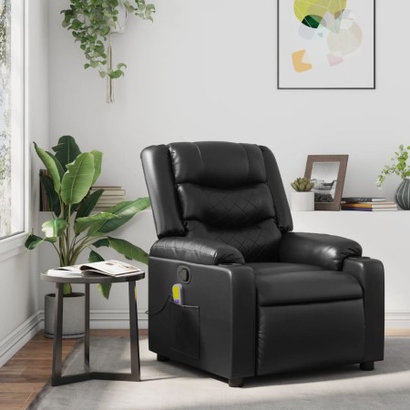 Sillón de masaje reclinable cuero sintético negro en Sillones | Comprar online en Foru.es