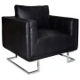 Sillón con patas cromadas cuero sintético negro de vidaXL, Sillones - Ref: Foro24-241004, Precio: 297,48 €, Descuento: %